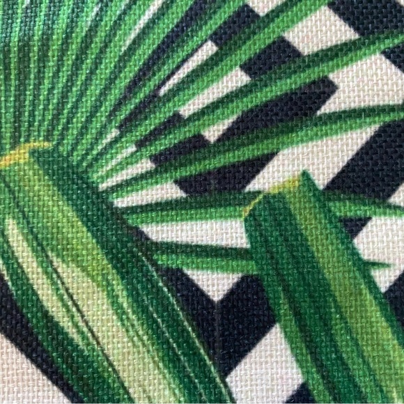 Linen Cotton Blend Palm Tree Throw Pillow Covers - Picture 4 of 4